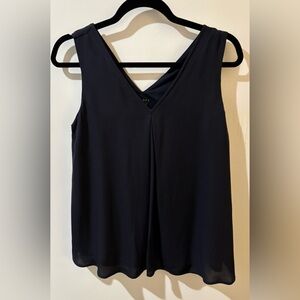 Theory Deep Blue V-Neck Blouse